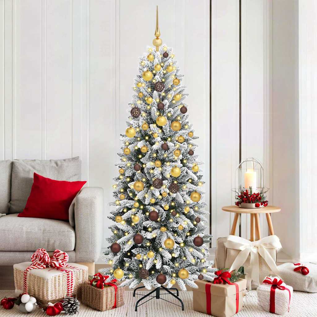 Sapin de Noël artificiel avec 300 LED avec support Blanc 180 cm - XIOS