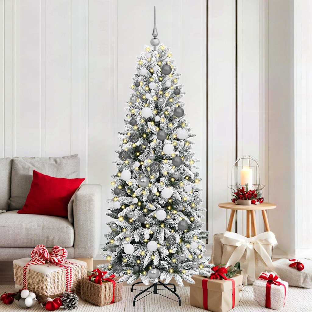 Sapin de Noël artificiel avec 300 LED avec support Blanc 180 cm - XIOS