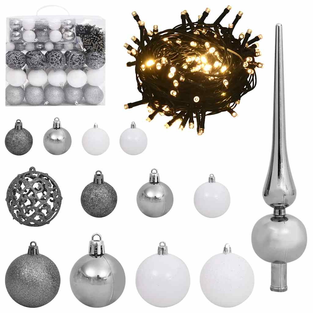 Sapin de Noël artificiel avec 300 LED avec support Blanc 180 cm - XIOS
