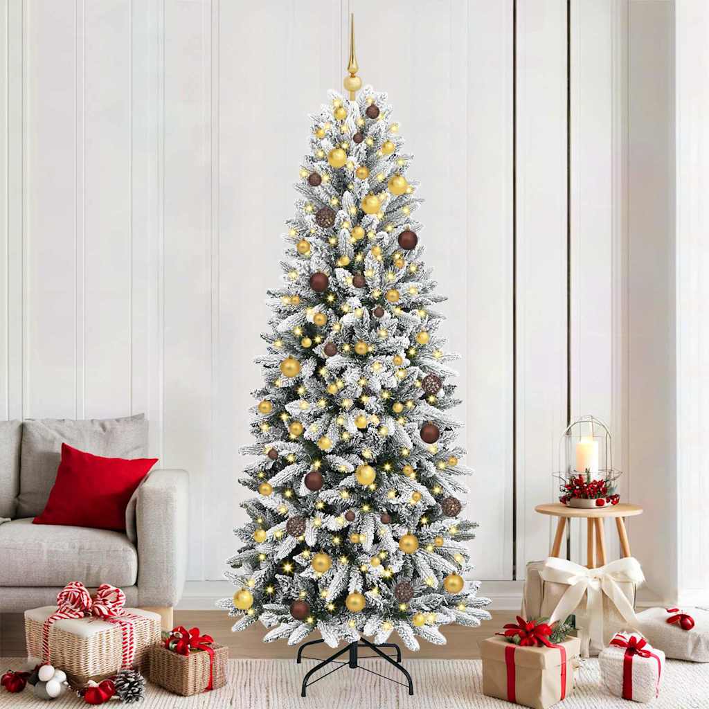 Sapin de Noël artificiel avec 300 LED avec support Blanc 210 cm - XIOS