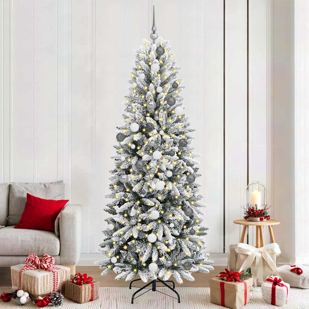 Sapin de Noël artificiel avec 300 LED avec support Blanc 210 cm - XIOS
