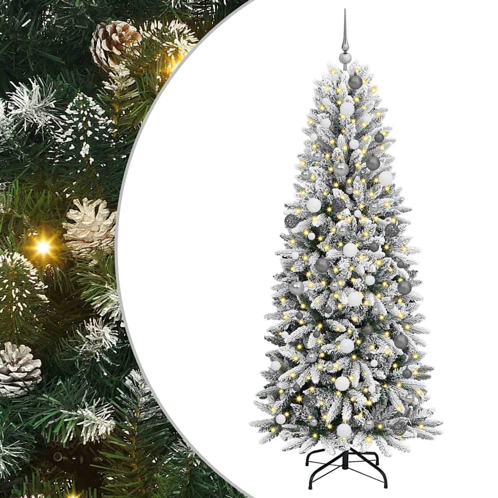 Sapin de Noël artificiel avec 300 LED avec support Blanc 210 cm - XIOS