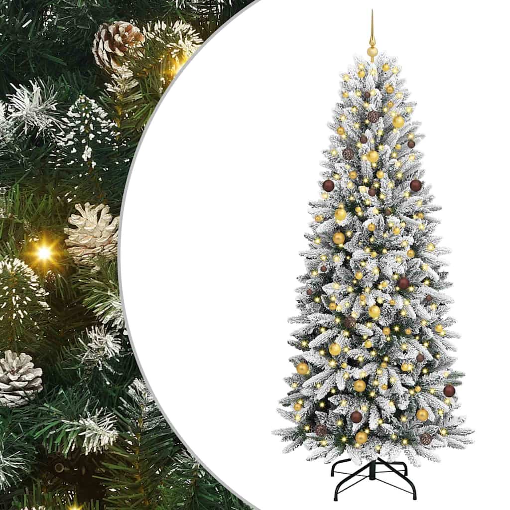 Sapin de Noël artificiel avec 300 LED avec support Blanc 240 cm