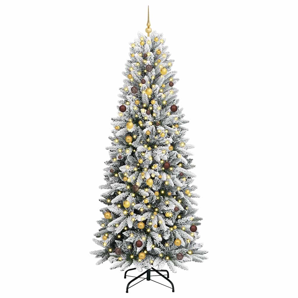 Sapin de Noël artificiel avec 300 LED avec support Blanc 240 cm