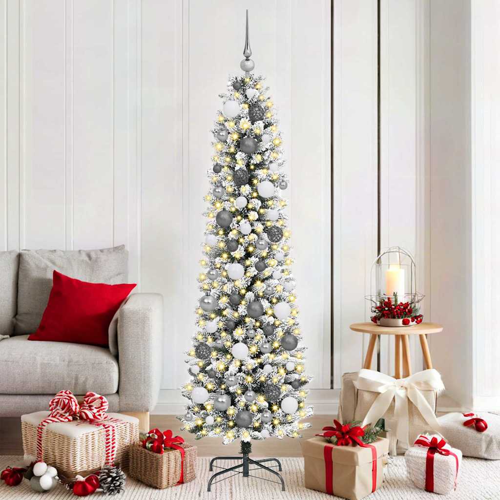 Sapin de Noël artificiel Blanc 180 cm PVC, métal et plastique - XIOS