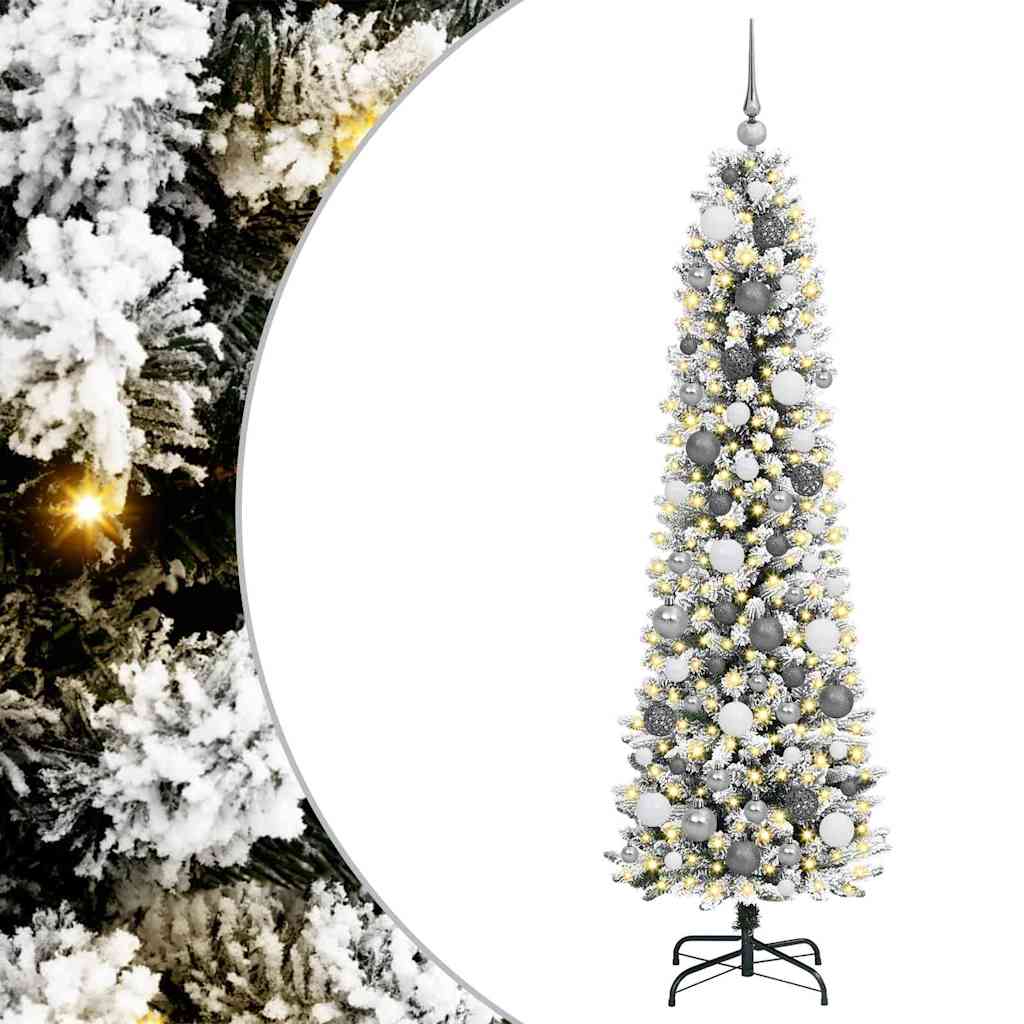 Sapin de Noël artificiel Blanc 180 cm PVC, métal et plastique - XIOS