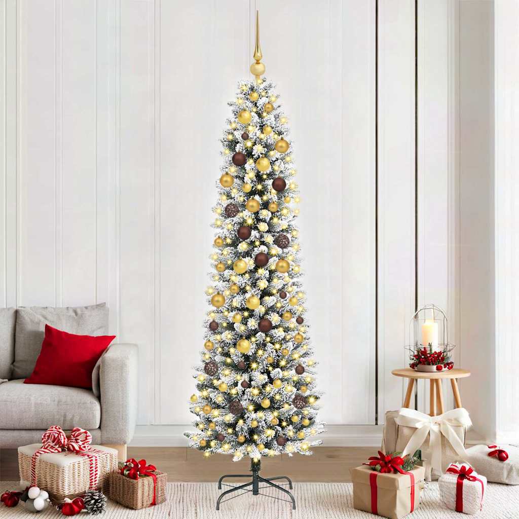 Sapin de Noël artificiel Blanc 210 cm PVC, métal et plastique