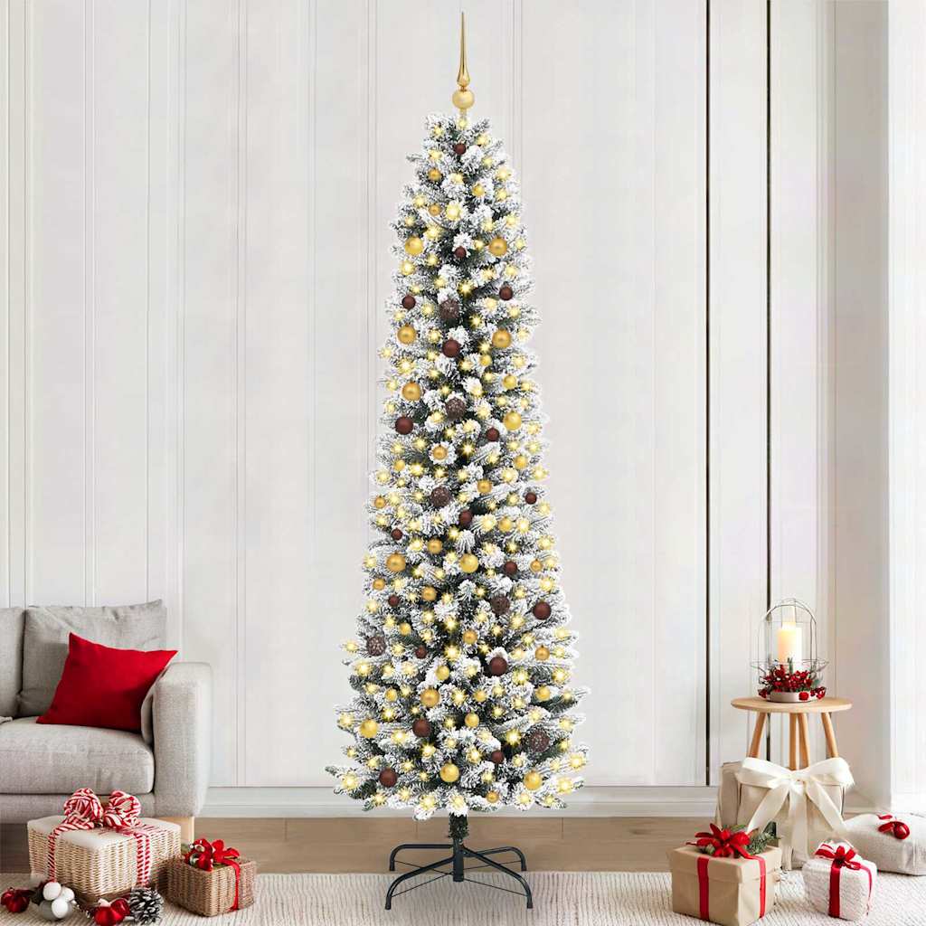 Sapin de Noël artificiel Blanc 240 cm PVC, métal et plastique