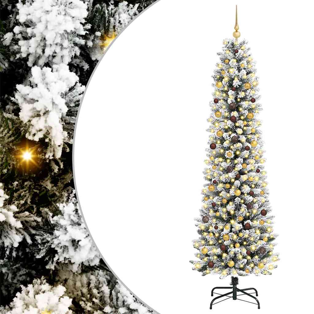 Sapin de Noël artificiel Blanc 240 cm PVC, métal et plastique