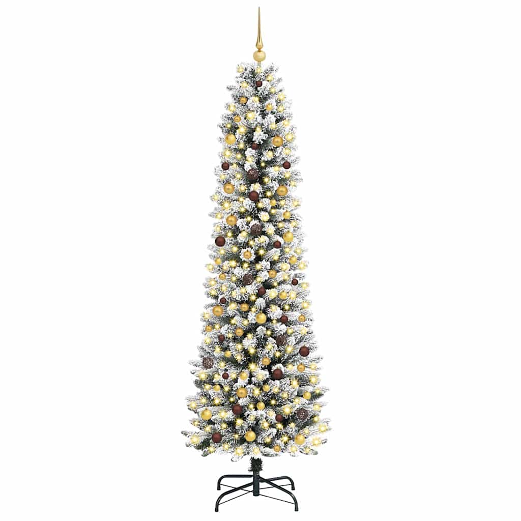 Sapin de Noël artificiel Blanc 240 cm PVC, métal et plastique