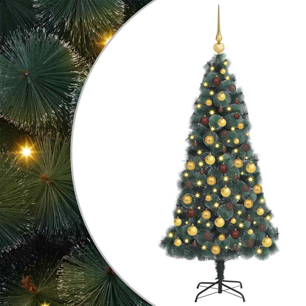 Sapins de Noël artificiels pré-éclairés avec ensemble de boules