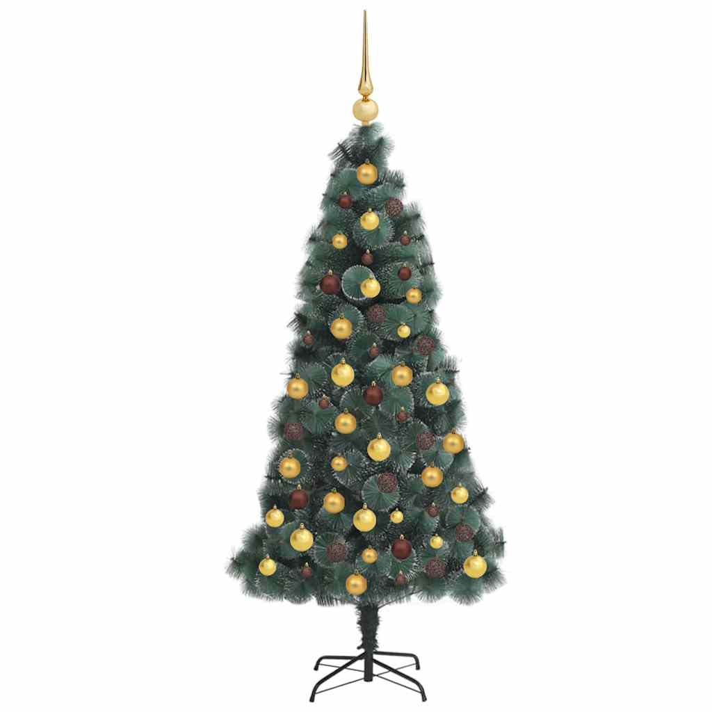 Sapins de Noël artificiels pré-éclairés avec ensemble de boules