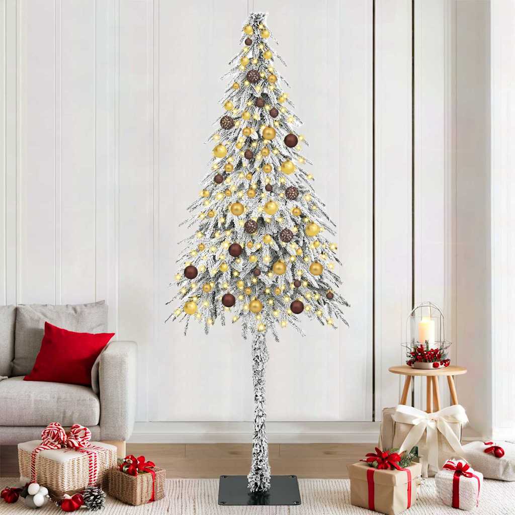 Sapin de Noël avec 300 LED Blanc 210 cm PE et Acier