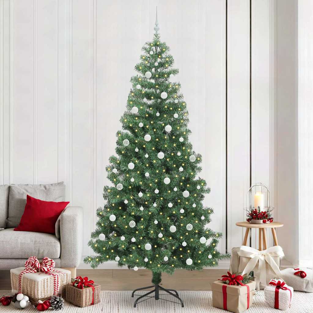 Sapin de Noël avec 300 LED avec support Vert 240 cm PVC - XIOS