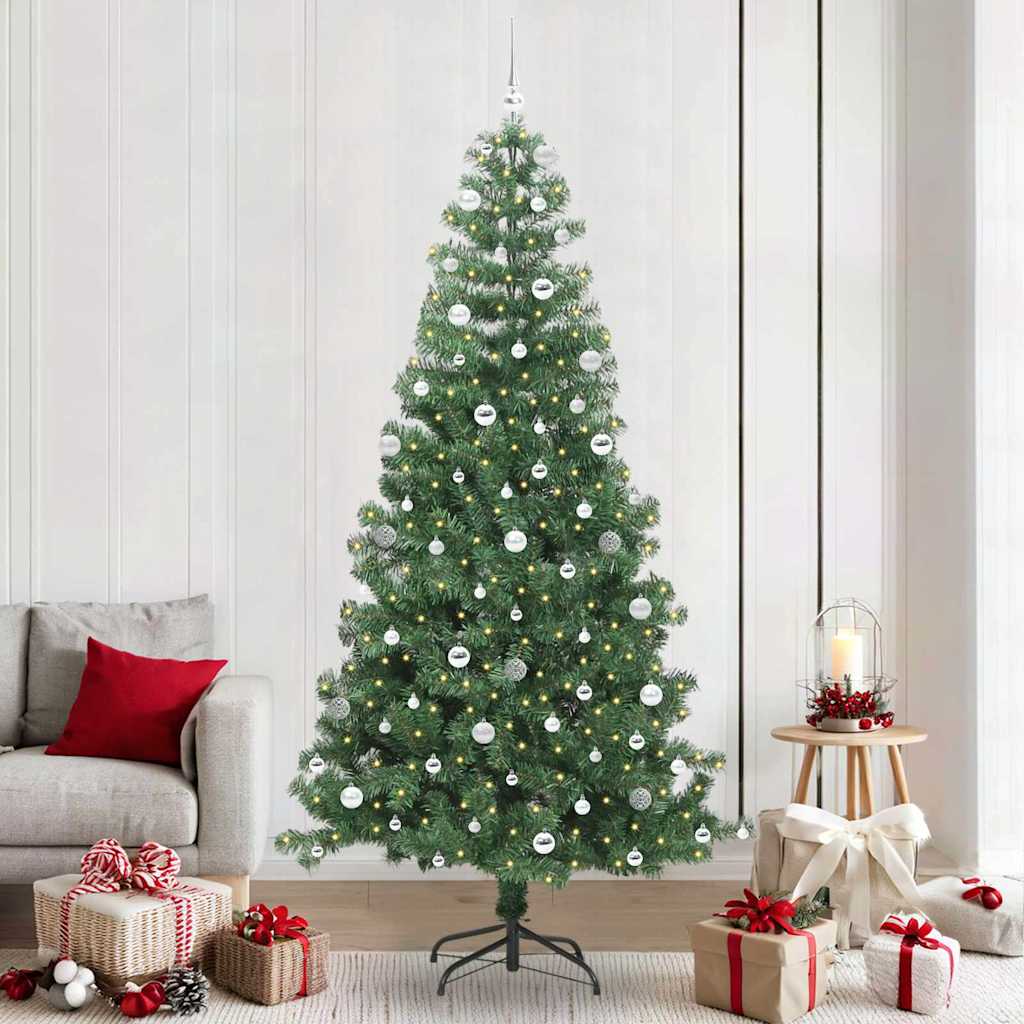 Sapin de Noël avec 300 LED avec support Vert 240 cm PVC - XIOS