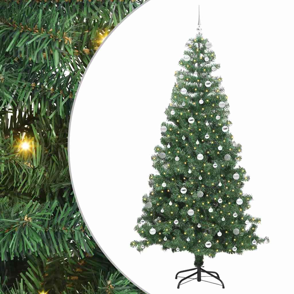 Sapin de Noël avec 300 LED avec support Vert 240 cm PVC - XIOS
