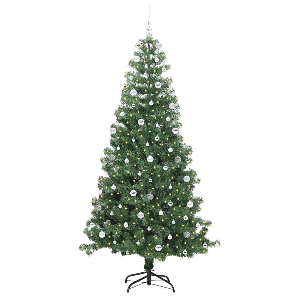 Sapin de Noël avec 300 LED avec support Vert 240 cm PVC - XIOS