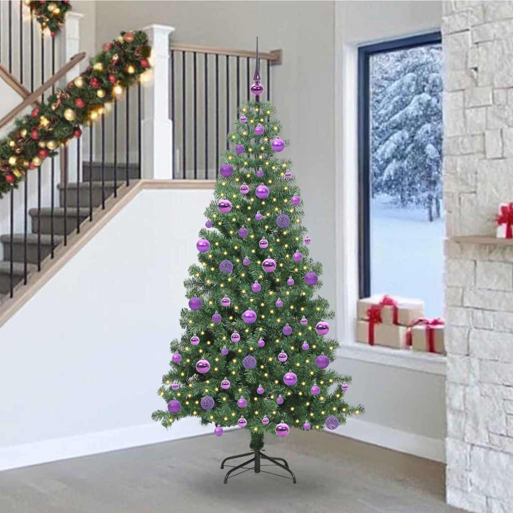 Sapin de Noël avec 300 LED avec support Vert 240 cm PVC - XIOS