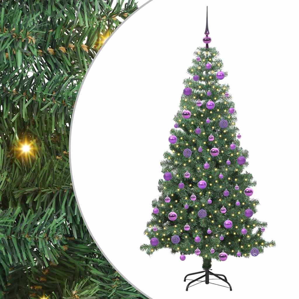 Sapin de Noël avec 300 LED avec support Vert 240 cm PVC - XIOS