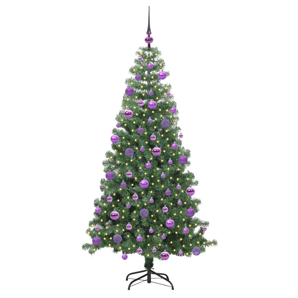 Sapin de Noël avec 300 LED avec support Vert 240 cm PVC - XIOS
