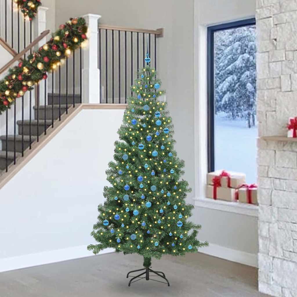 Sapin de Noël avec 300 LED avec support Vert 240 cm PVC - XIOS