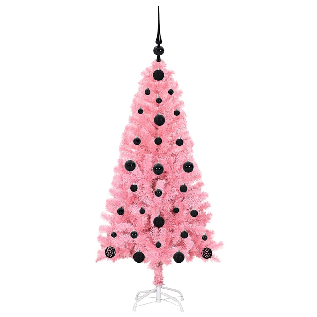 Sapin de Noël avec 150 LED avec support Rose 120 cm PVC - XIOS