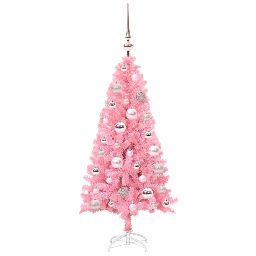 Sapin de Noël avec 150 LED avec support Rose 120 cm PVC - XIOS