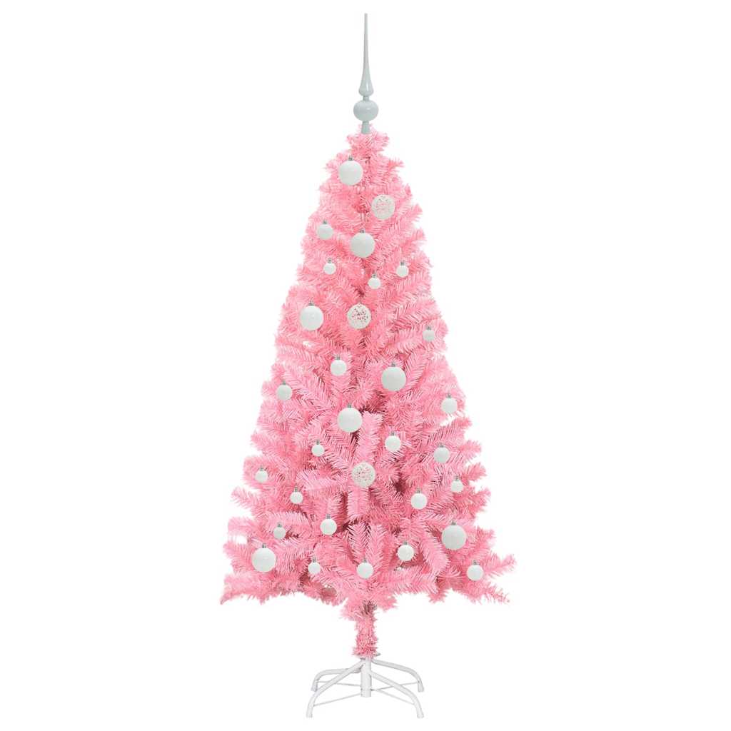 Sapin de Noël avec 150 LED avec support Rose 120 cm PVC - XIOS