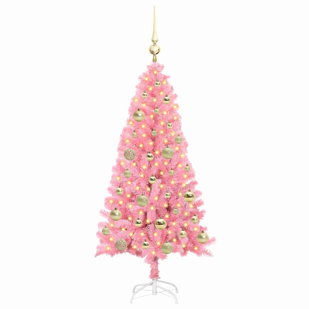 Sapin de Noël avec 150 LED avec support Rose 120 cm PVC - XIOS