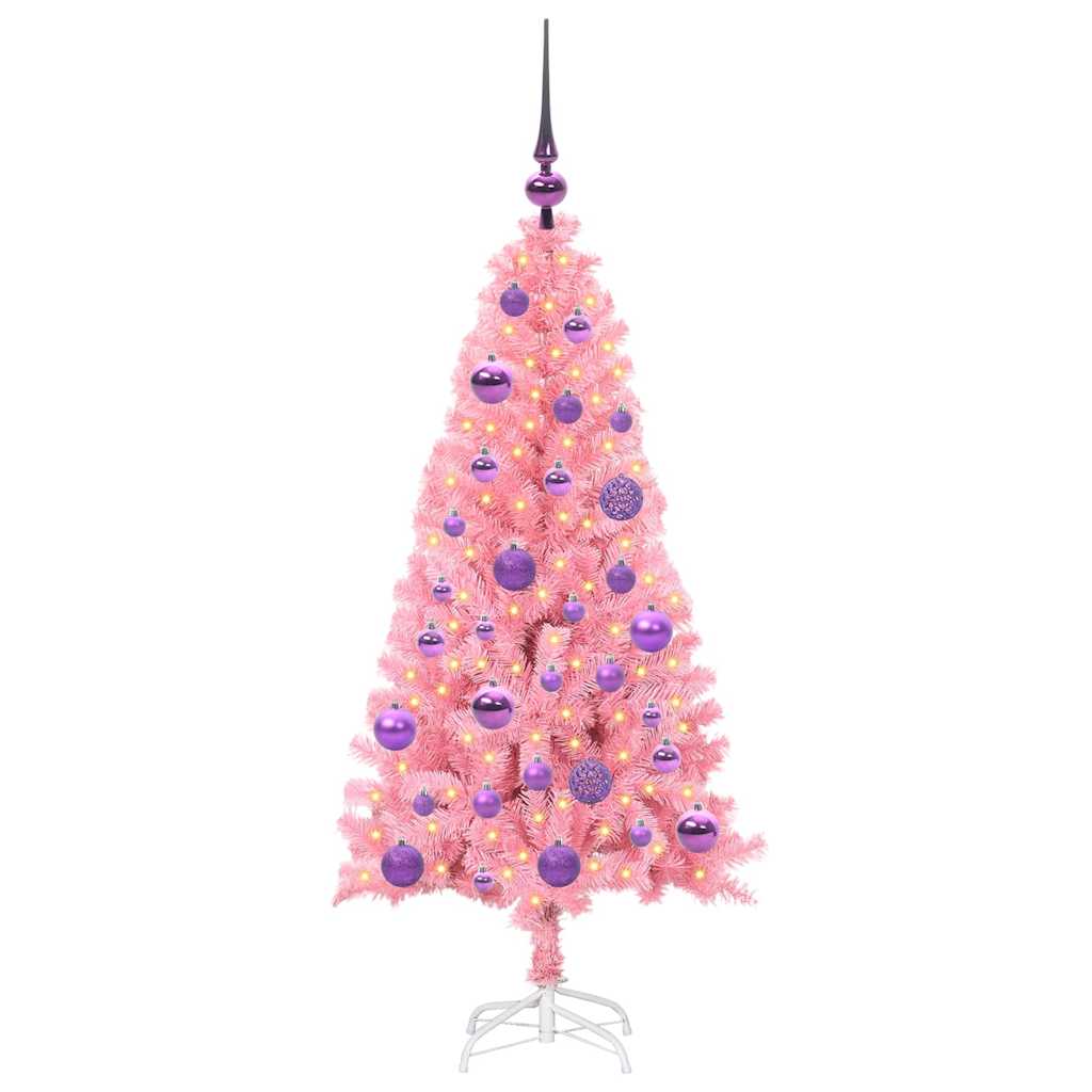 Sapin de Noël avec 150 LED avec support Rose 120 cm PVC - XIOS