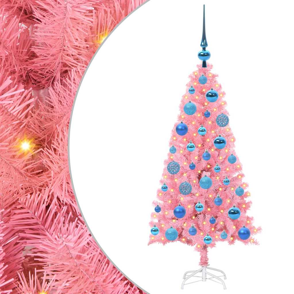 Sapin de Noël avec 150 LED avec support Rose 120 cm PVC - XIOS