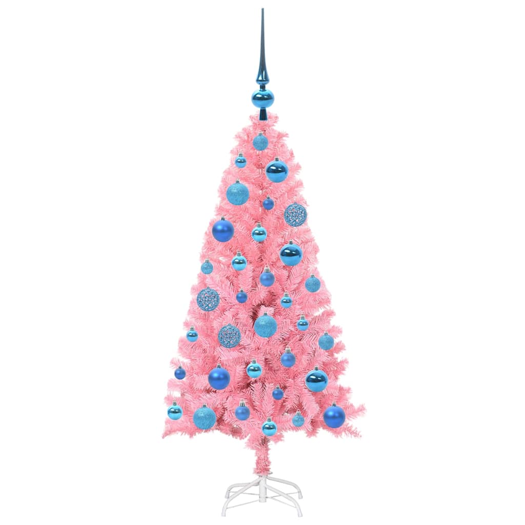 Sapin de Noël avec 150 LED avec support Rose 120 cm PVC - XIOS