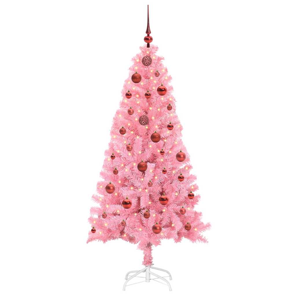 Sapin de Noël avec 150 LED avec support Rose 150 cm PVC - XIOS