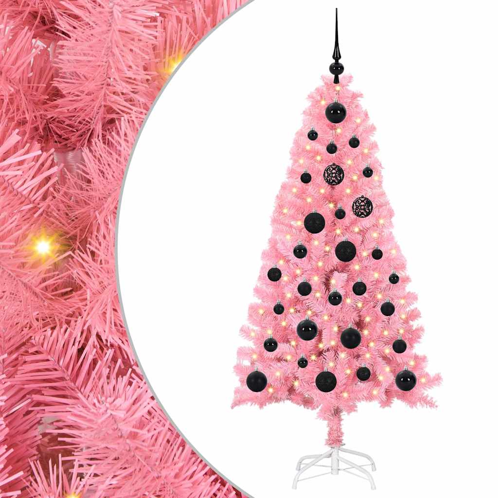 Sapin de Noël avec 150 LED avec support Rose 150 cm PVC - XIOS