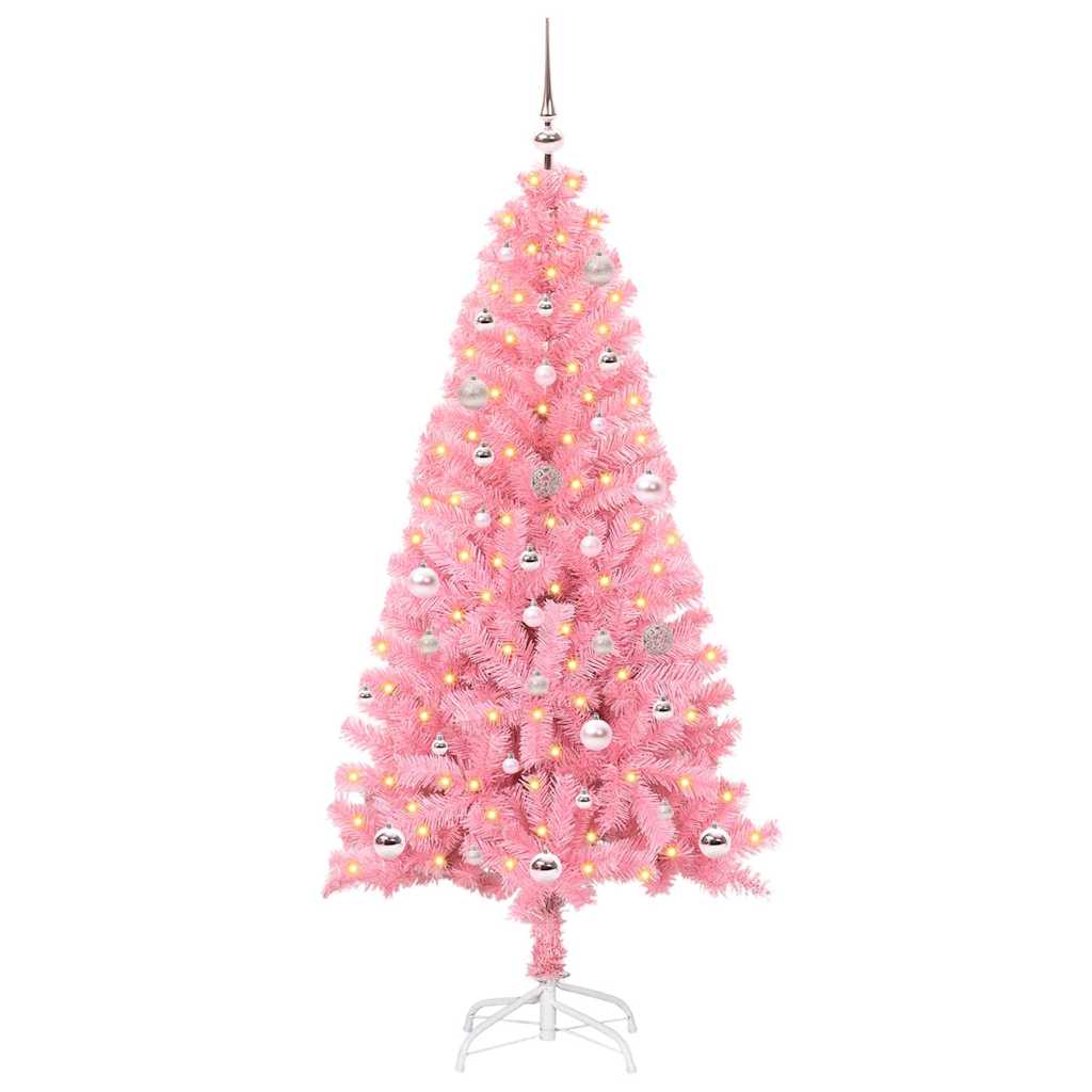 Sapin de Noël avec 150 LED avec support Rose 150 cm PVC - XIOS