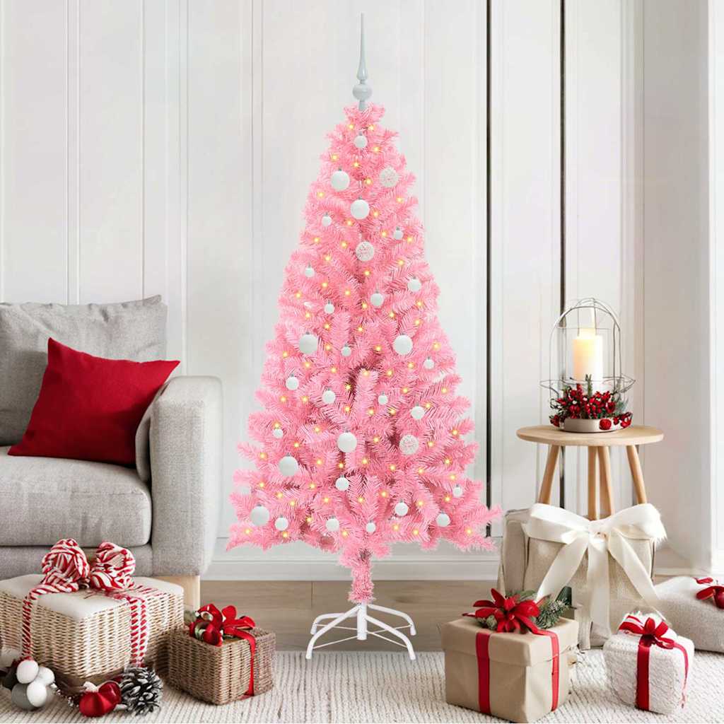 Sapin de Noël avec 150 LED avec support Rose 150 cm PVC - XIOS