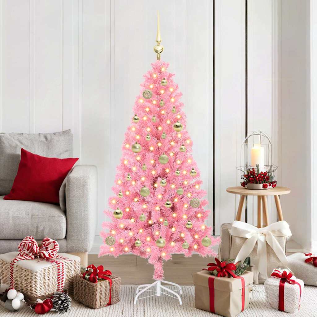 Sapin de Noël avec 150 LED avec support Rose 150 cm PVC - XIOS