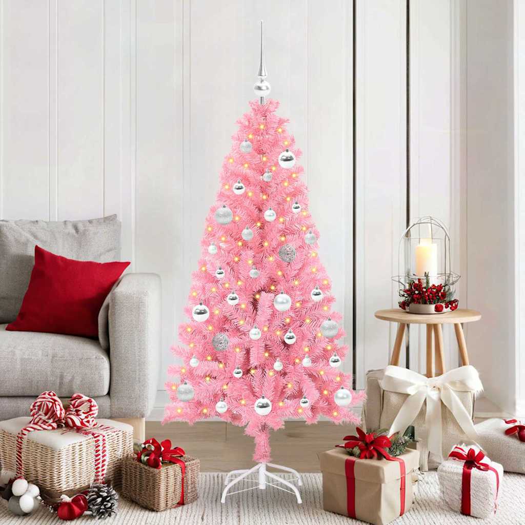 Sapin de Noël avec 150 LED avec support Rose 150 cm PVC - XIOS