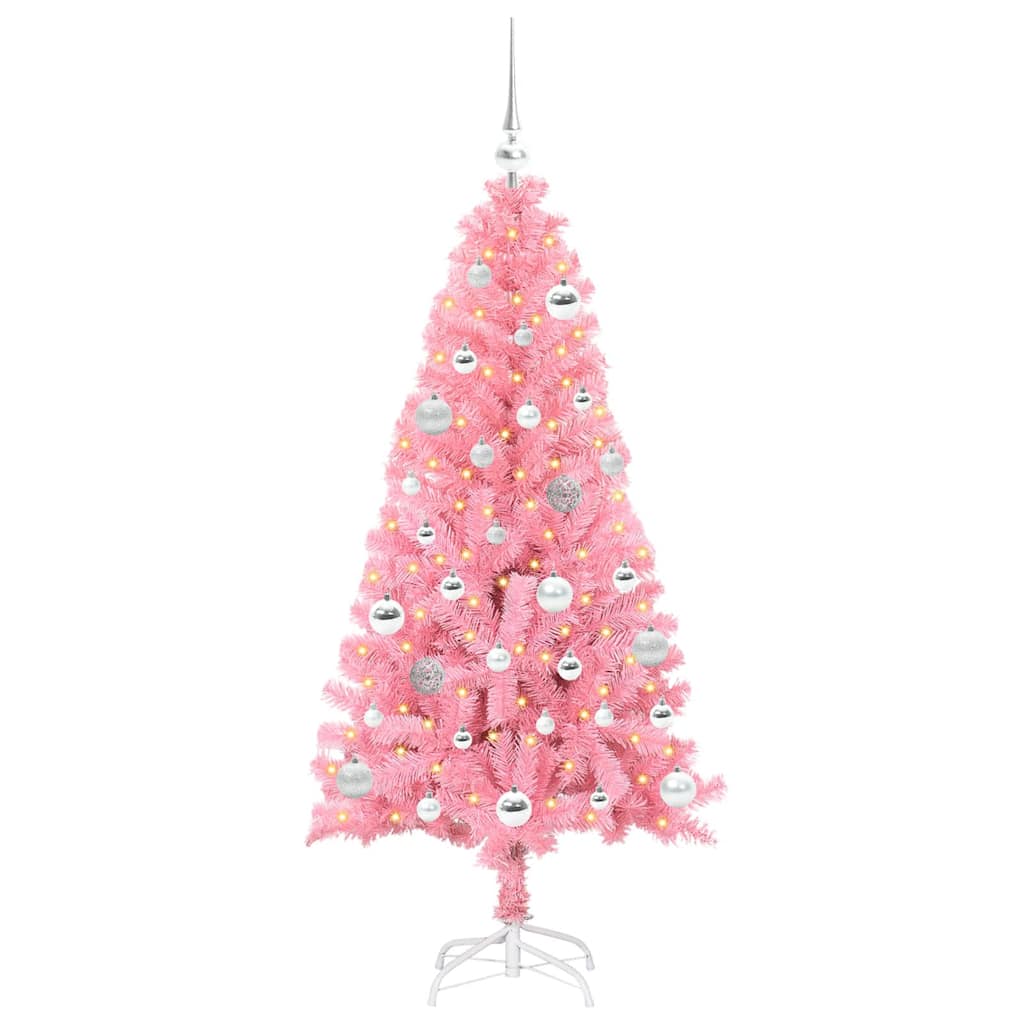 Sapin de Noël avec 150 LED avec support Rose 150 cm PVC - XIOS
