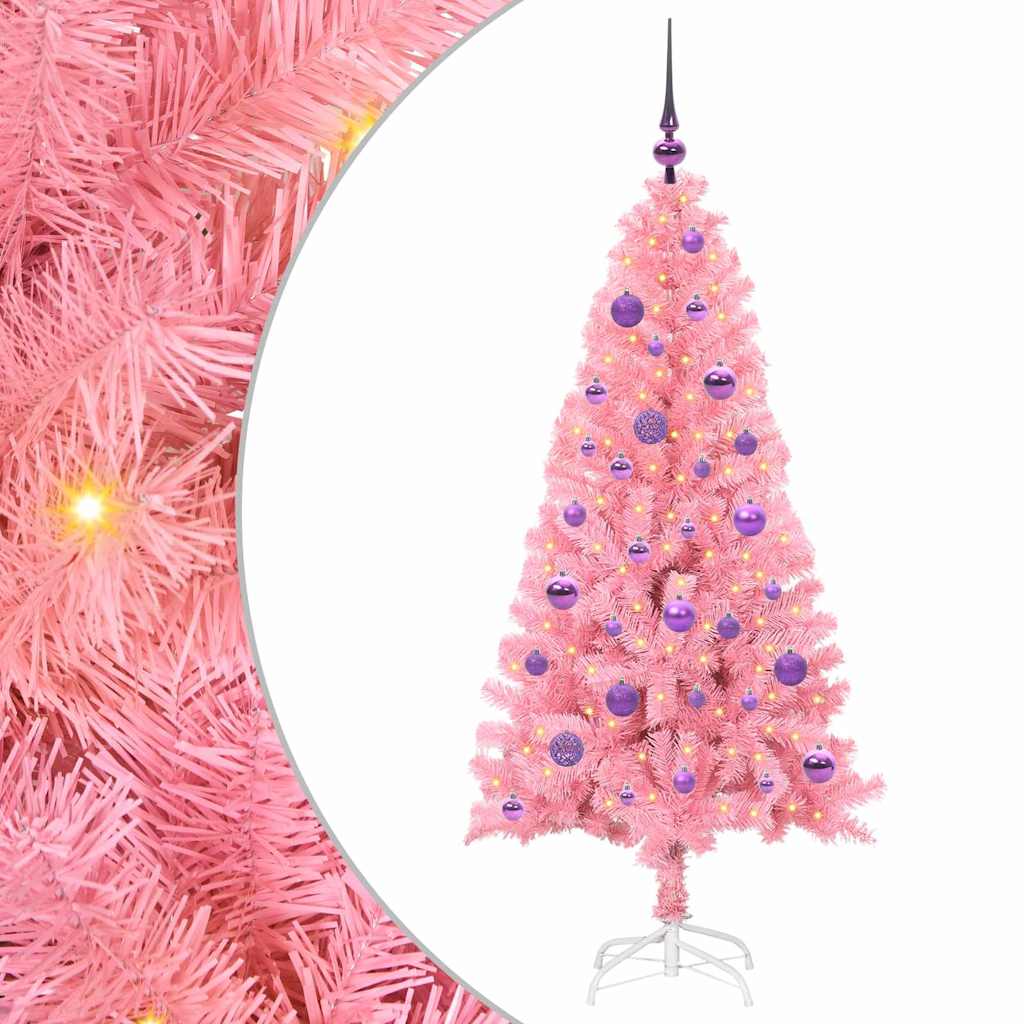 Sapin de Noël avec 150 LED avec support Rose 150 cm PVC - XIOS
