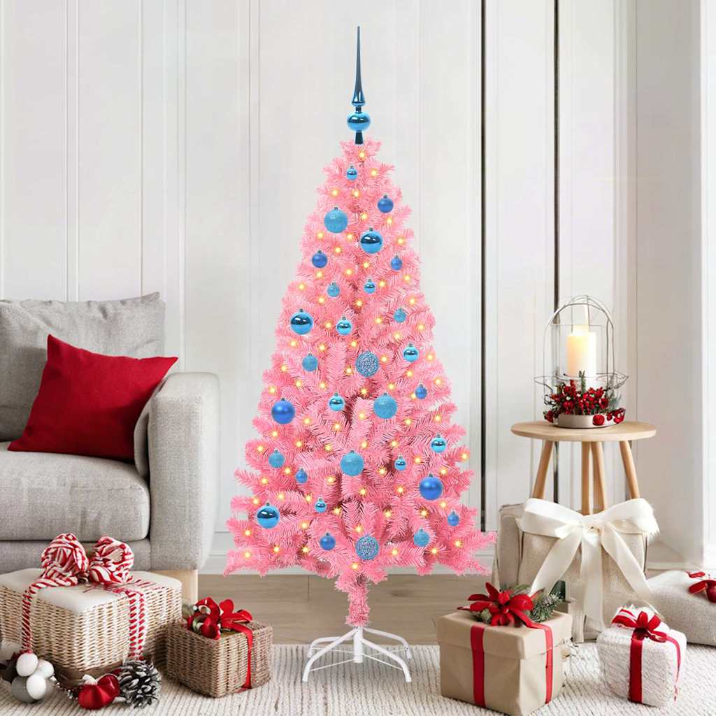 Sapin de Noël avec 150 LED avec support Rose 150 cm PVC - XIOS