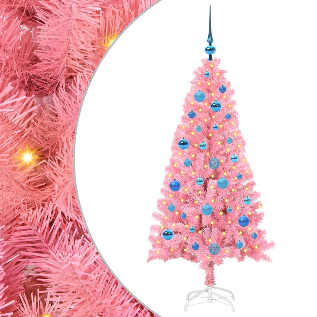 Sapin de Noël avec 150 LED avec support Rose 150 cm PVC - XIOS