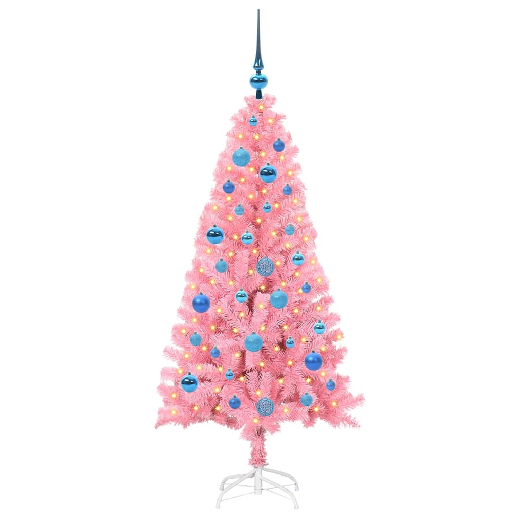 Sapin de Noël avec 150 LED avec support Rose 150 cm PVC - XIOS