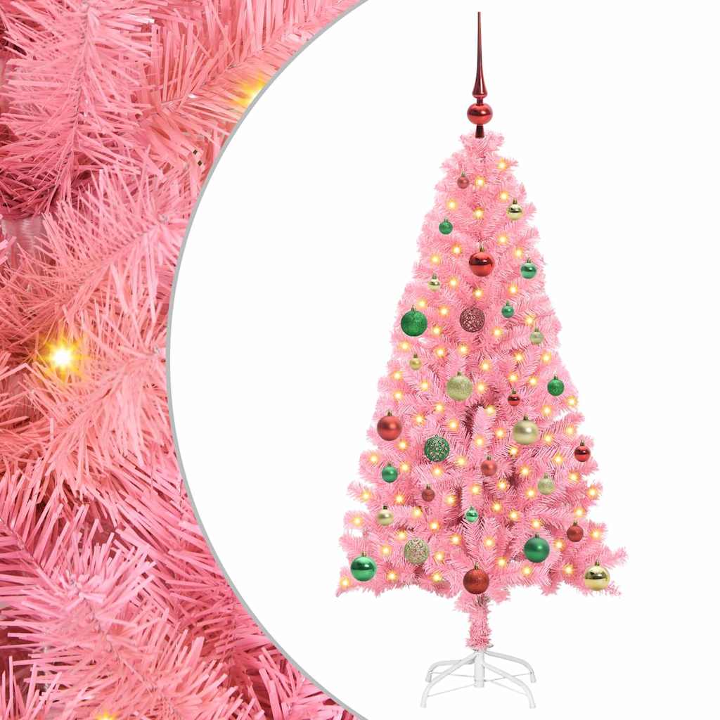 Sapin de Noël avec 150 LED avec support Rose 150 cm PVC - XIOS