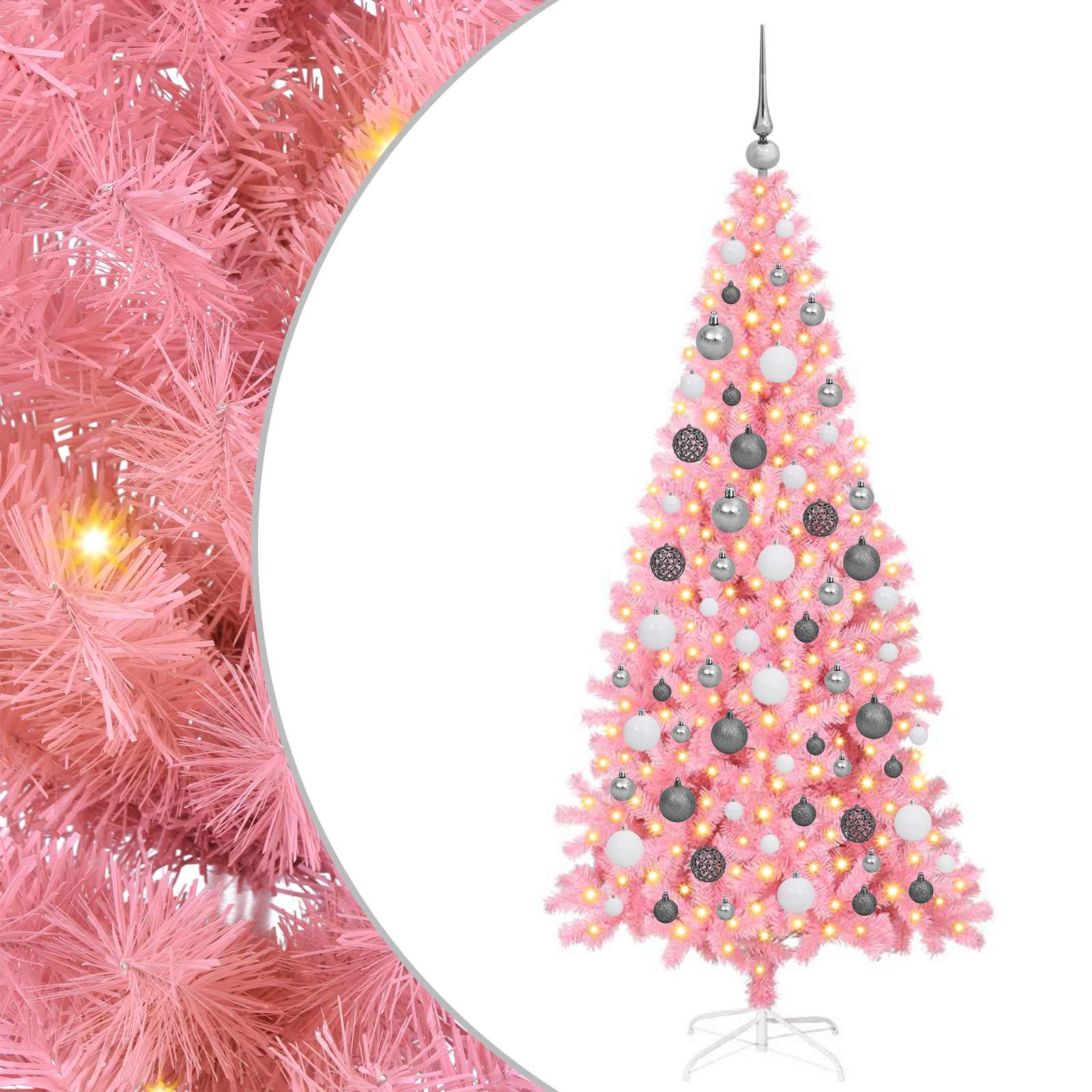Sapin de Noël avec 300 LED avec support Rose 180 cm PVC - XIOS
