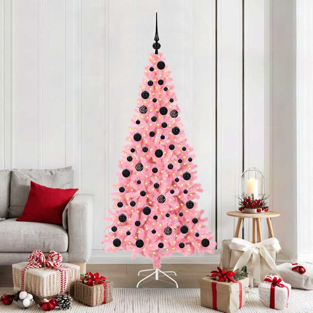 Sapin de Noël avec 300 LED avec support Rose 180 cm PVC - XIOS