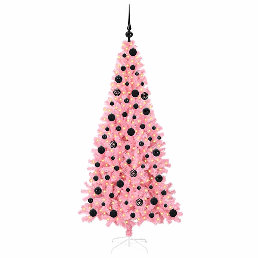 Sapin de Noël avec 300 LED avec support Rose 180 cm PVC - XIOS