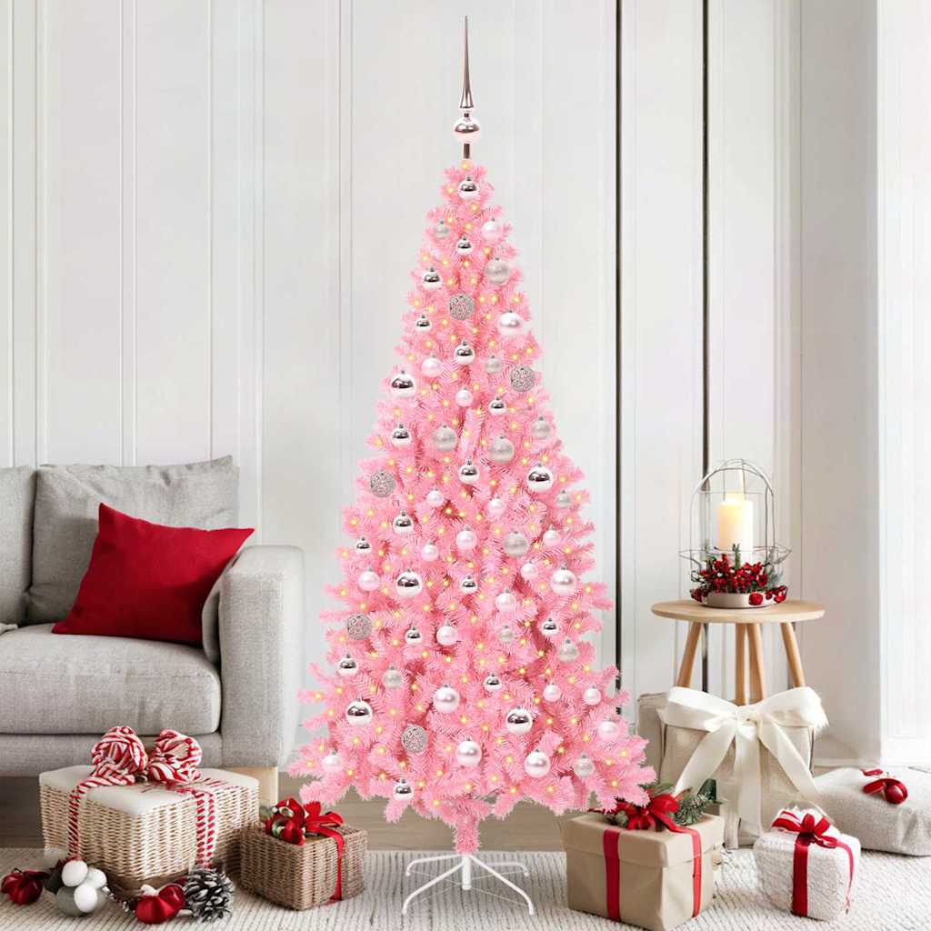 Sapin de Noël avec 300 LED avec support Rose 180 cm PVC - XIOS
