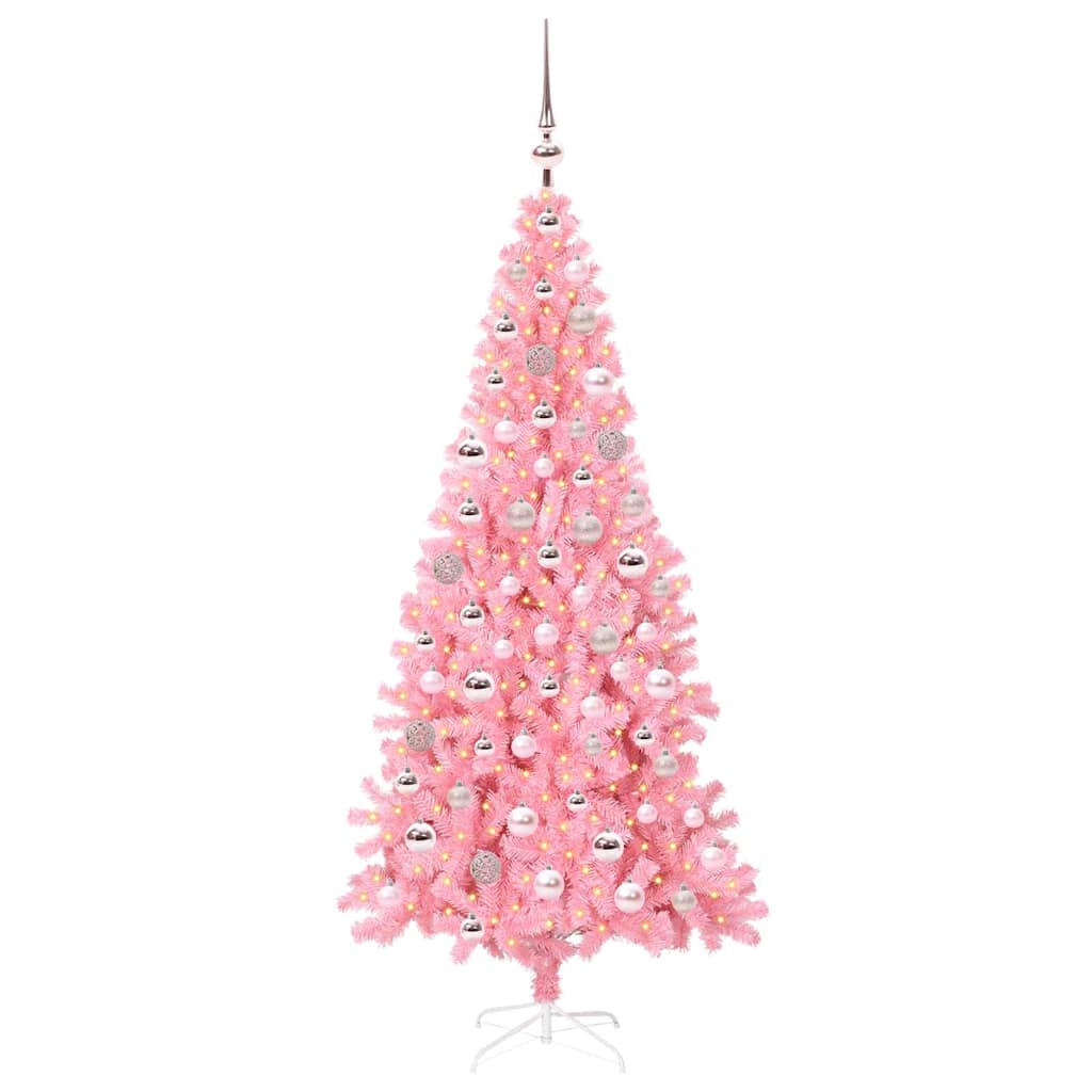 Sapin de Noël avec 300 LED avec support Rose 180 cm PVC - XIOS