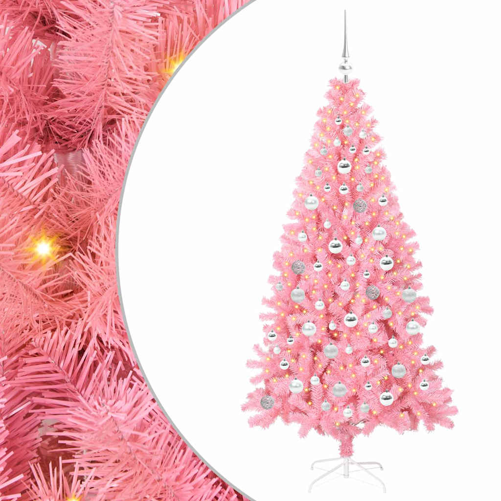 Sapin de Noël avec 300 LED avec support Rose 180 cm PVC - XIOS